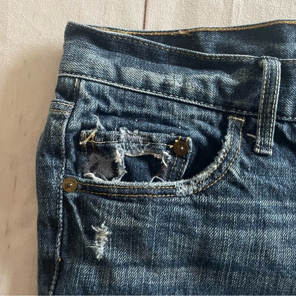 Abercrombie & Fitch Micro Low Rise Denim Shorts Women’s Ladies 0 Cuffed VTG Y2K - Picture 4 of 15